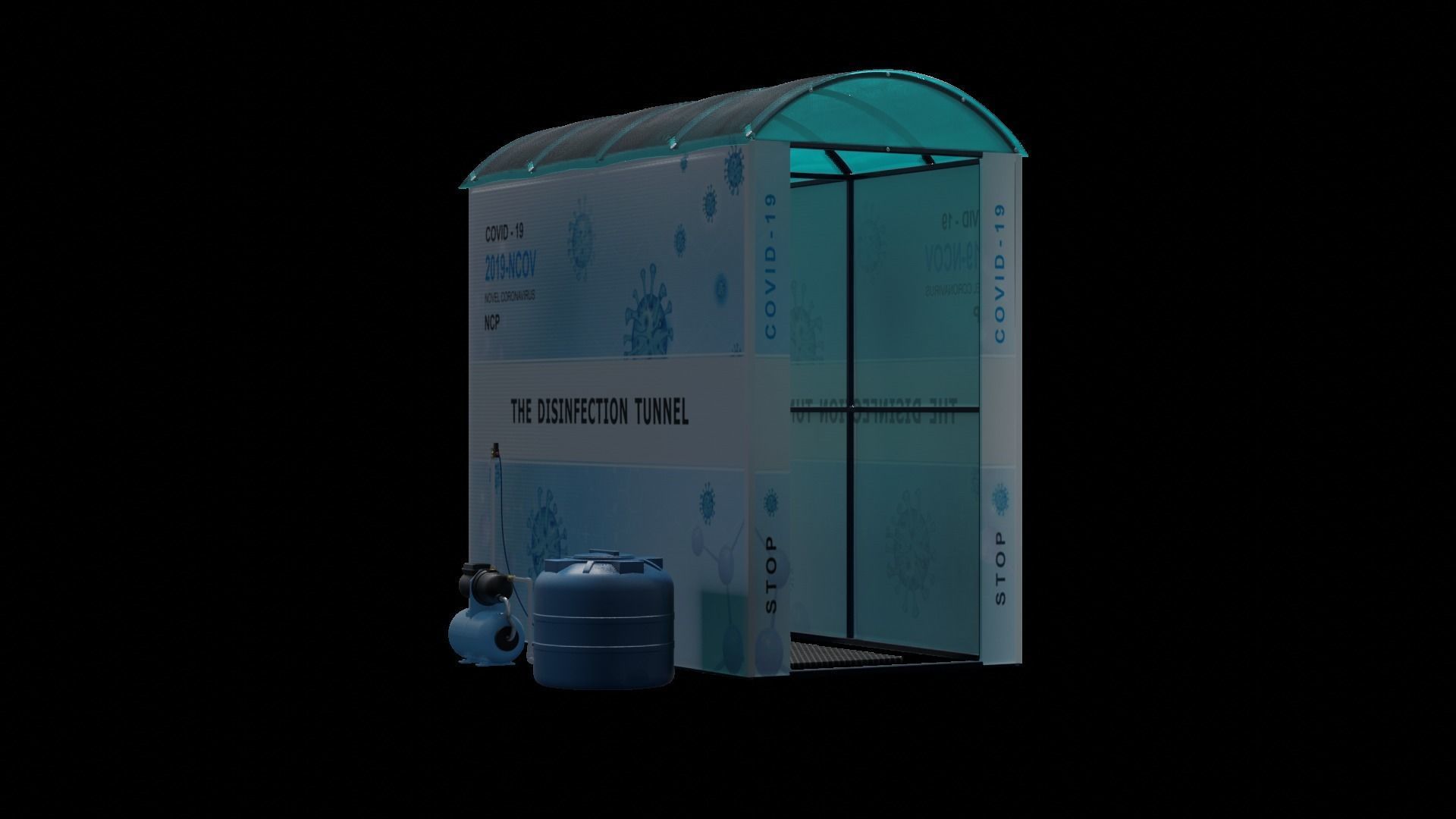 Disinfection tunnel 3D model_9