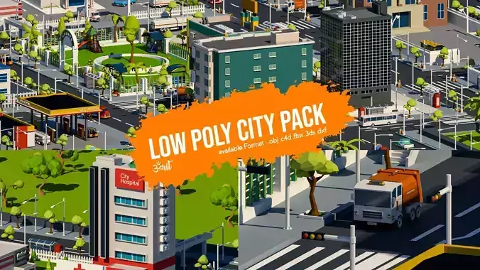 3D Low Poly City pack