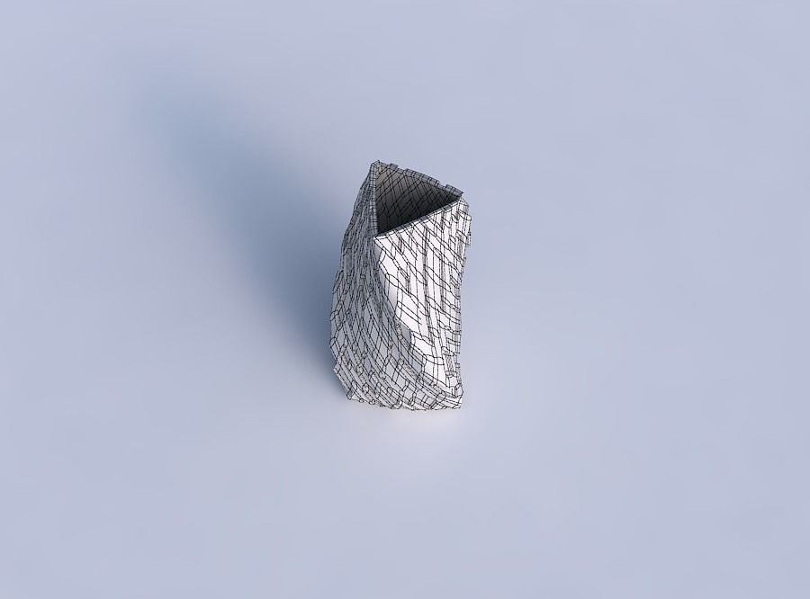 Vase twist triangle with cavities 3D print model_6