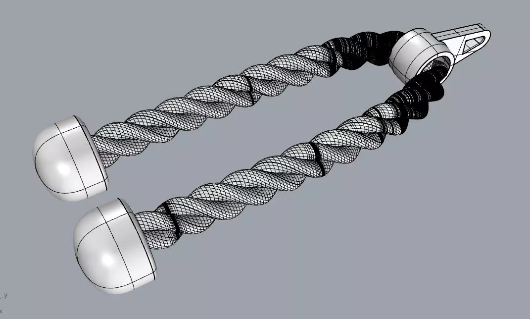 Fitness Rope - Gym Rope - Triceps Rope - Fitness Equipment 3D model_0