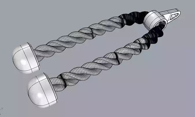 Fitness Rope - Gym Rope - Triceps Rope - Fitness Equipment 3D model
