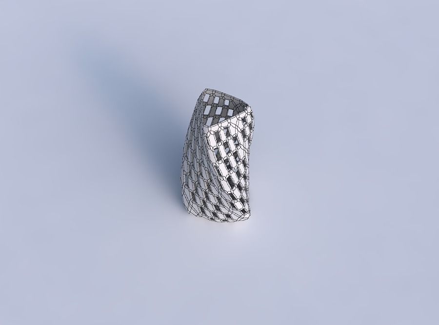 Vase twist triangle with checker grid lattice 2 3D print model_6