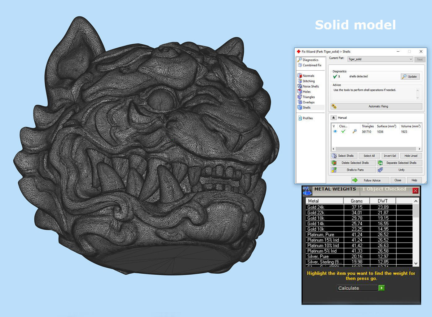Tiger Head Ornamental 3D print model_12
