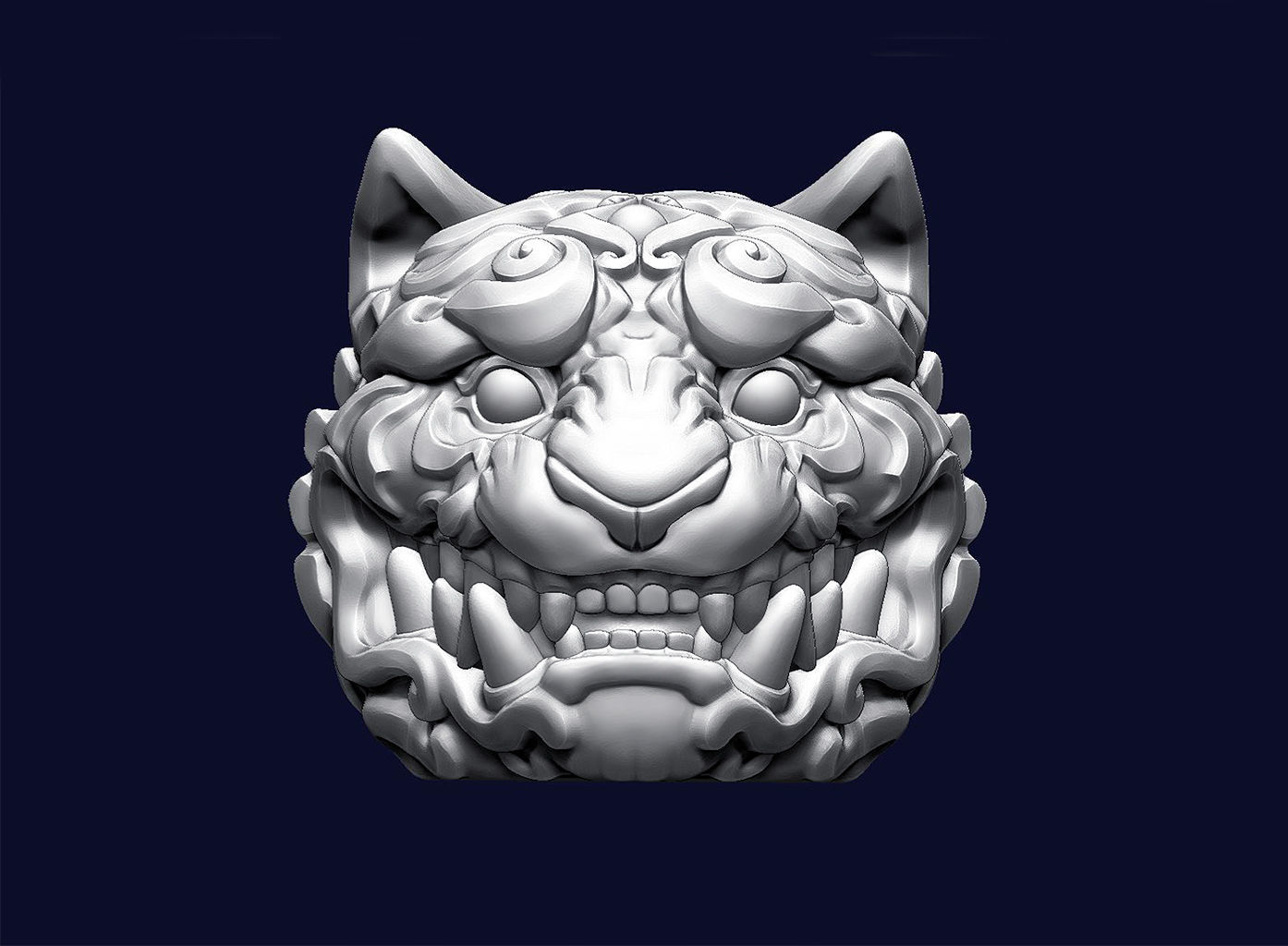 Tiger Head Ornamental 3D print model_1