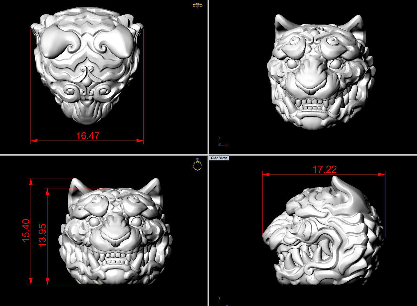 Tiger Head Ornamental 3D print model_10