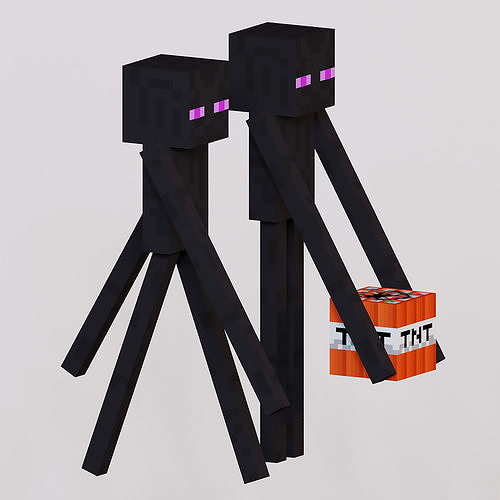 Enderman mob from Minecraft Low-poly 3D model