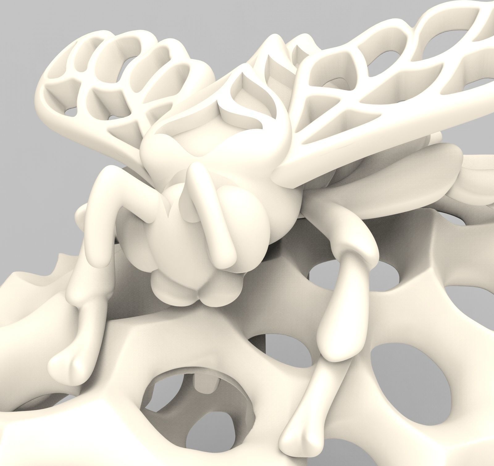 Blue Bee enamel ring 3D print model_7