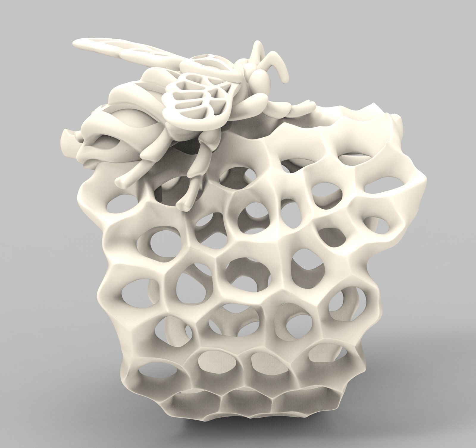 Blue Bee enamel ring 3D print model_9