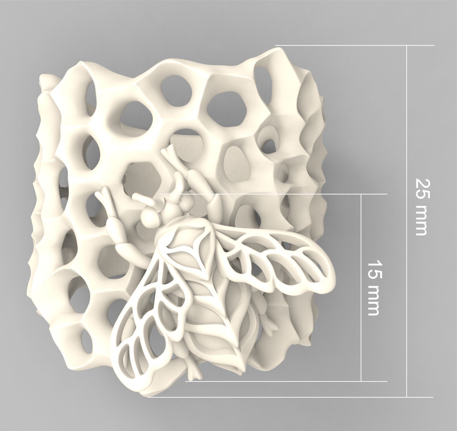 Blue Bee enamel ring 3D print model_6