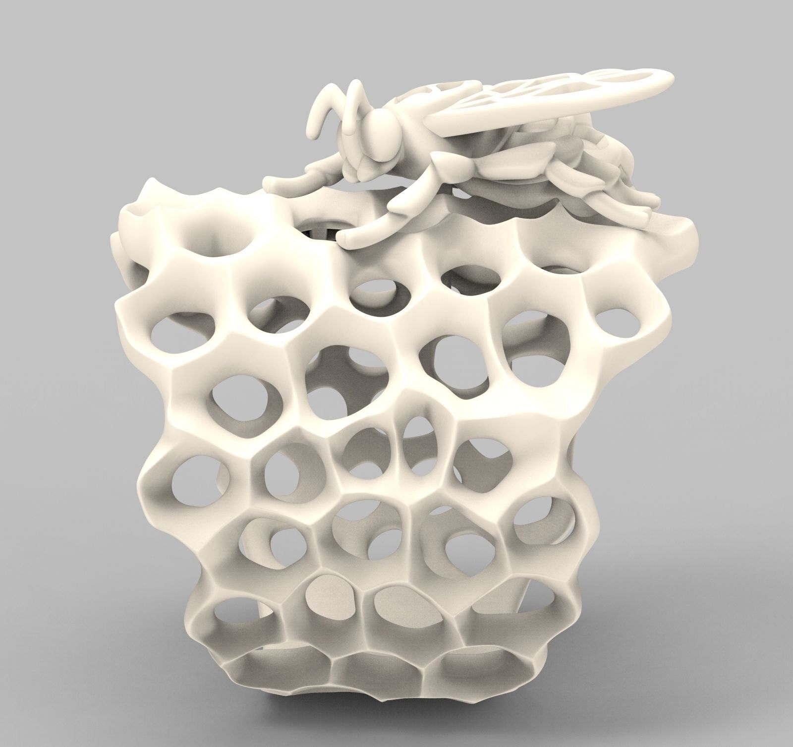 Blue Bee enamel ring 3D print model_8