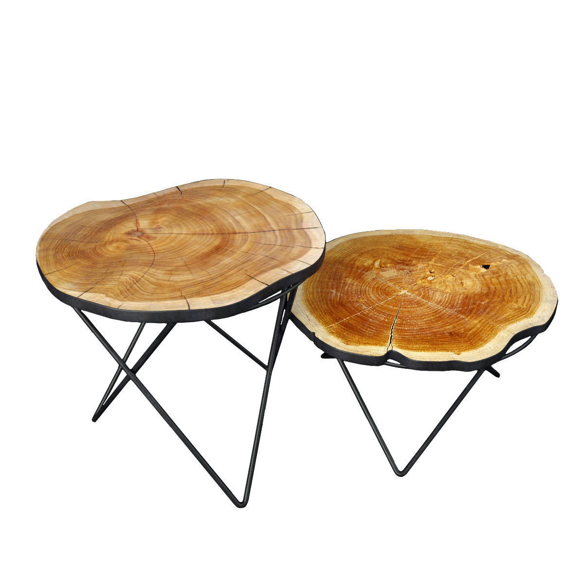 Organic Teak Root Tables 3D model_1