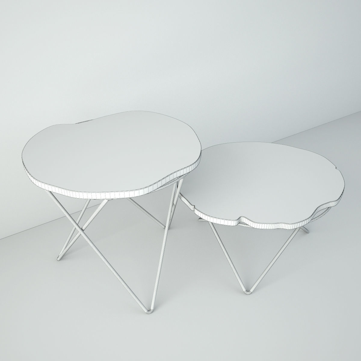 Organic Teak Root Tables 3D model_2