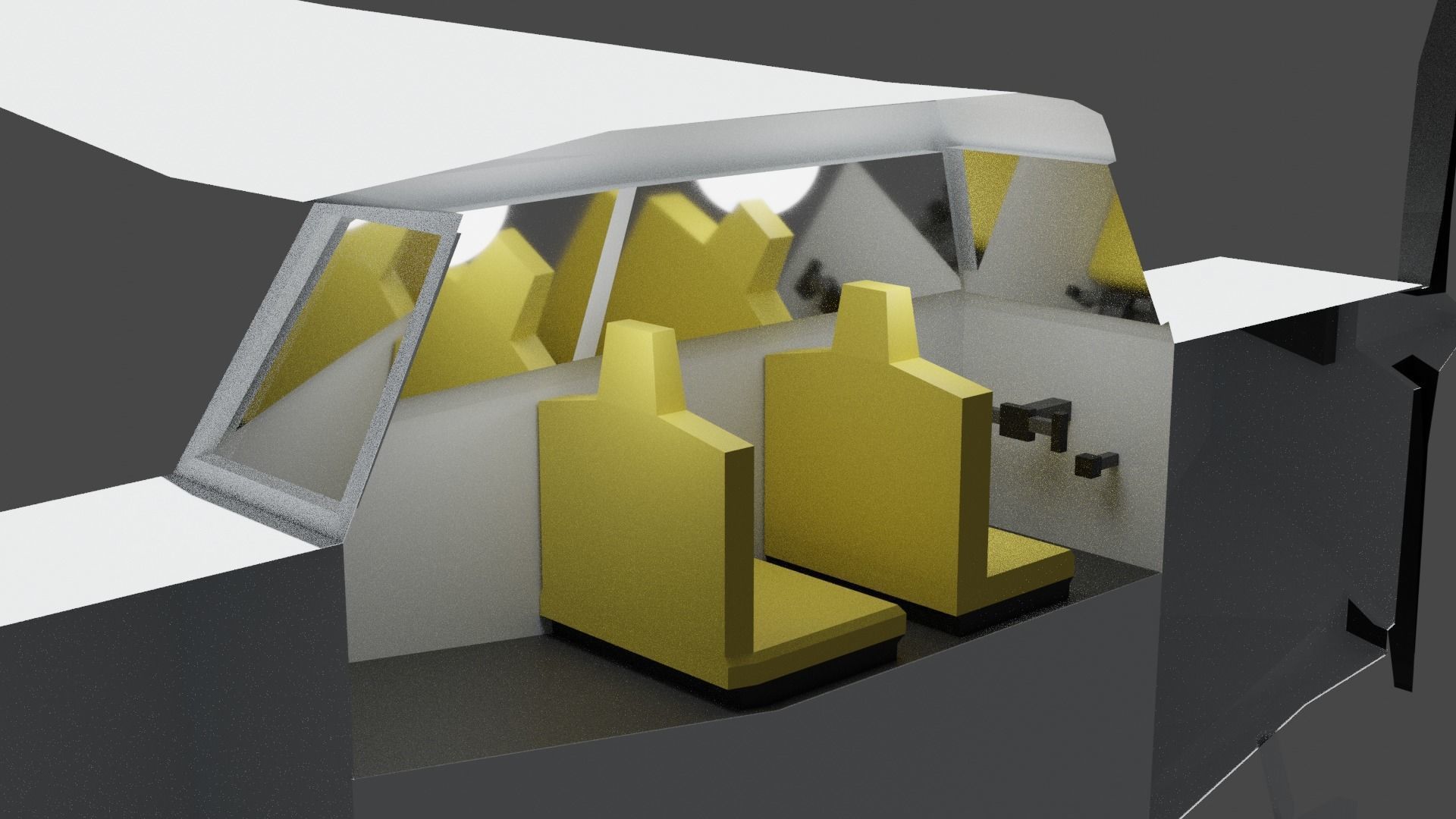 Low poly propeller plane Low-poly 3D model_3