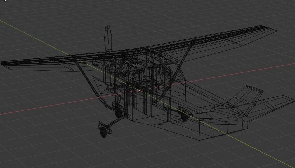 Low poly propeller plane Low-poly 3D model_5