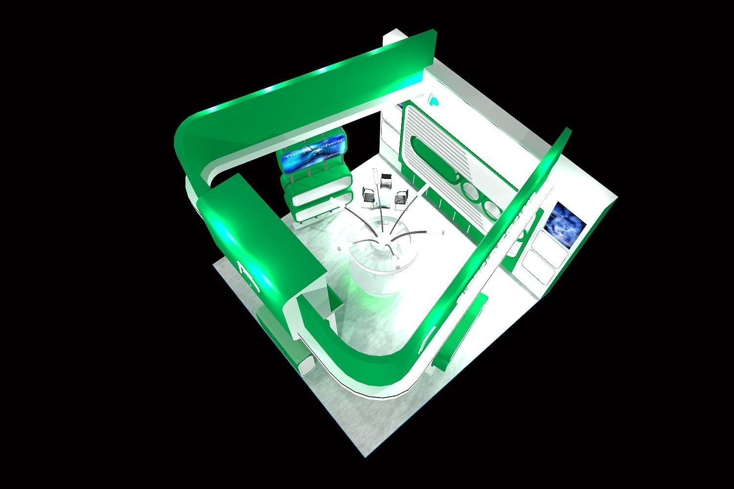 stall design Low-poly 3D model_3