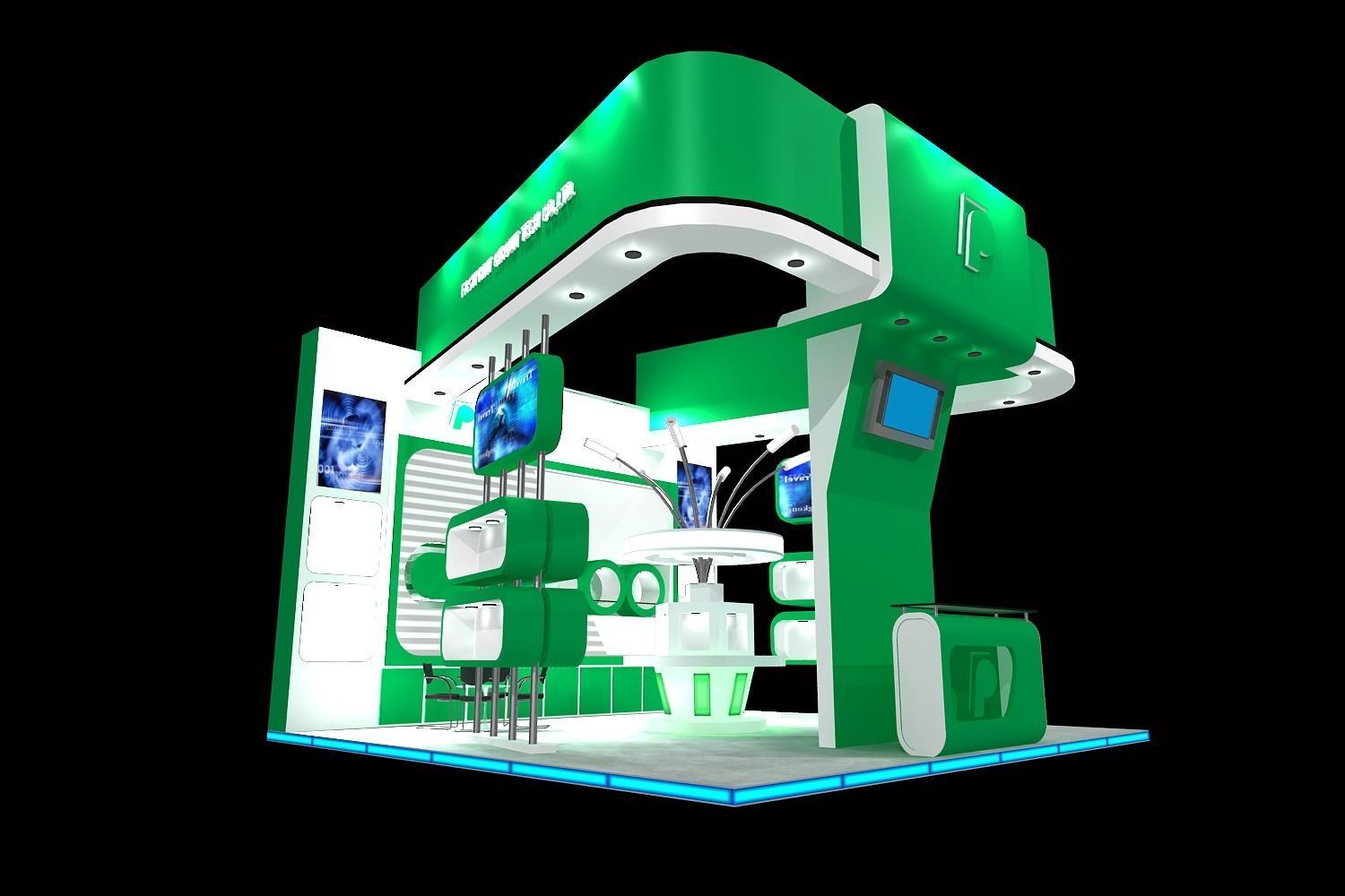 stall design Low-poly 3D model_1