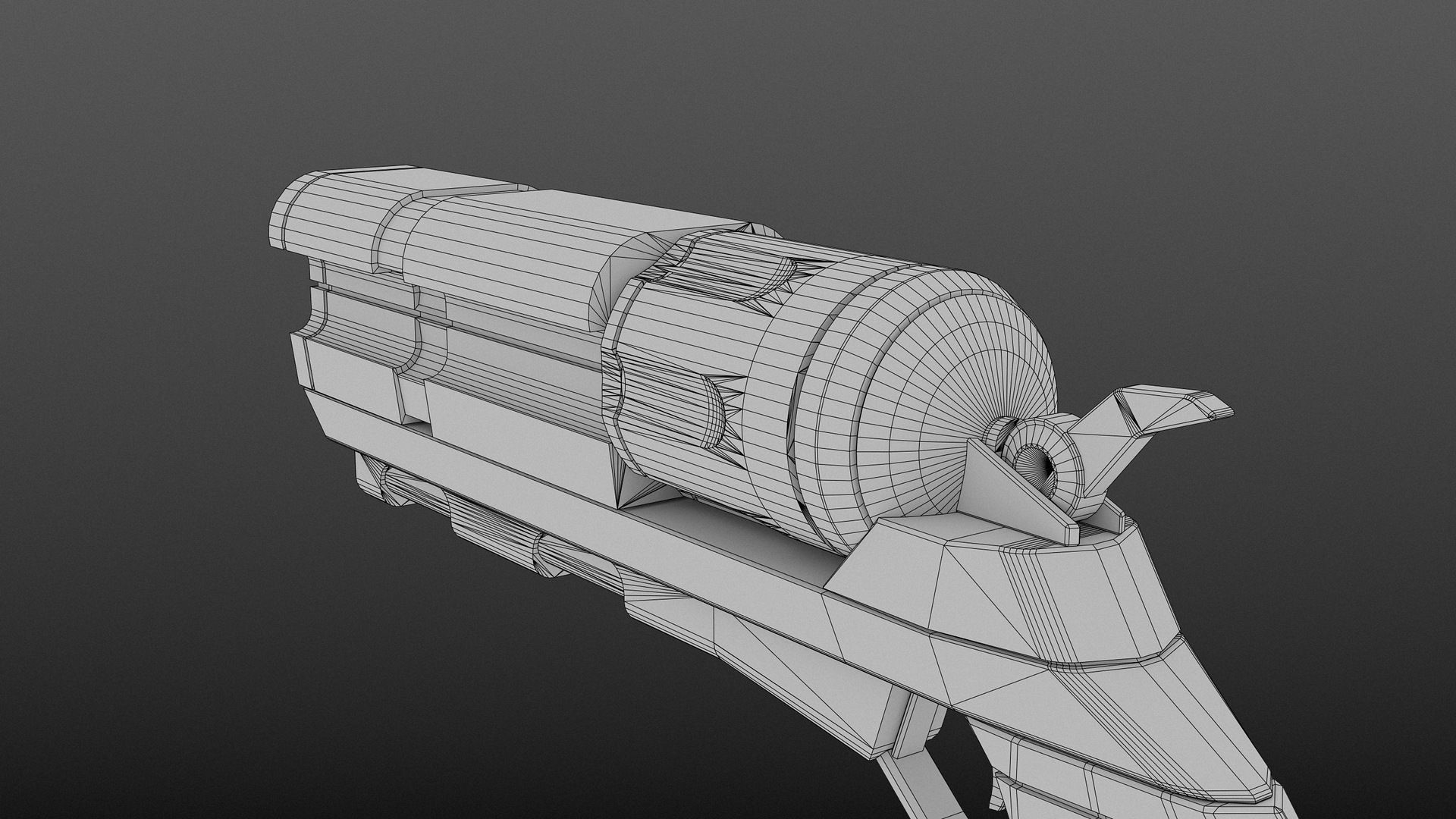 Revolver PBR Low Poly gun Low-poly 3D model_12