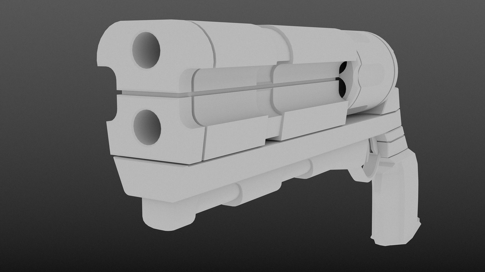 Revolver PBR Low Poly gun Low-poly 3D model_8