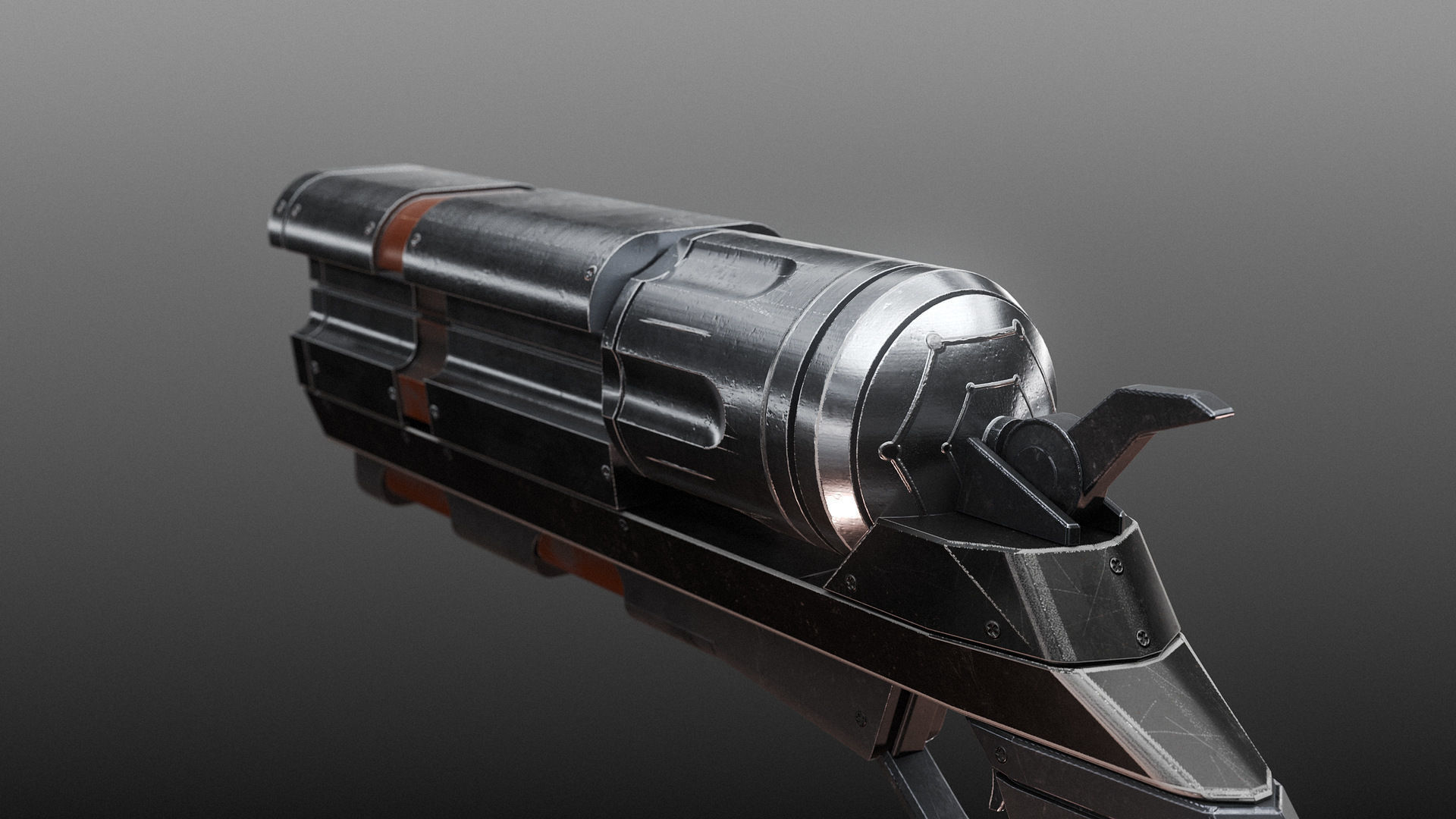 Revolver PBR Low Poly gun Low-poly 3D model_2