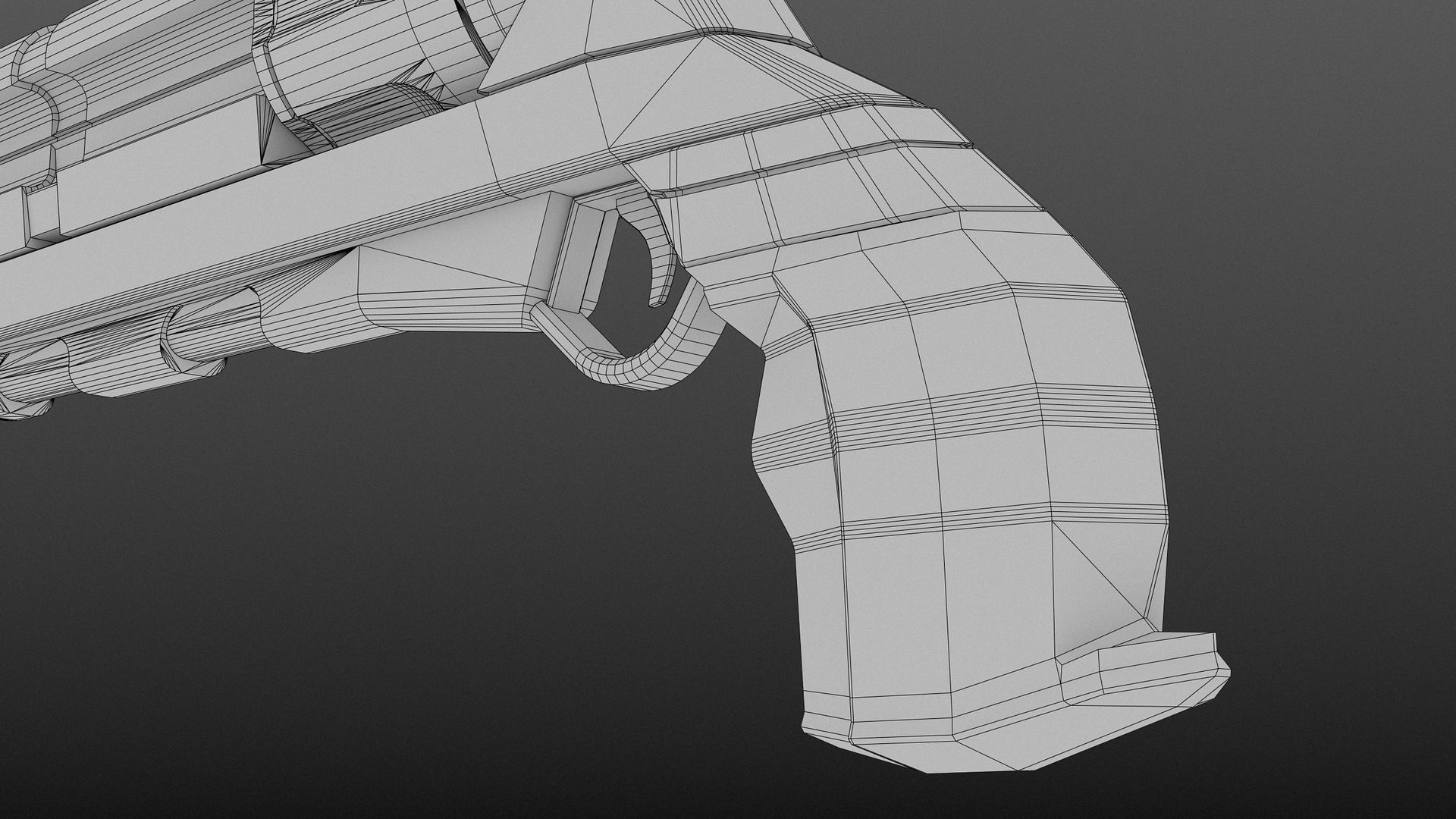 Revolver PBR Low Poly gun Low-poly 3D model_11