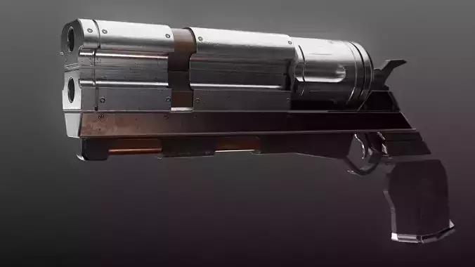 Revolver PBR Low Poly gun
