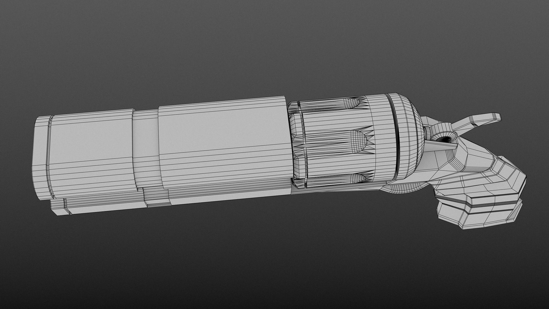 Revolver PBR Low Poly gun Low-poly 3D model_14