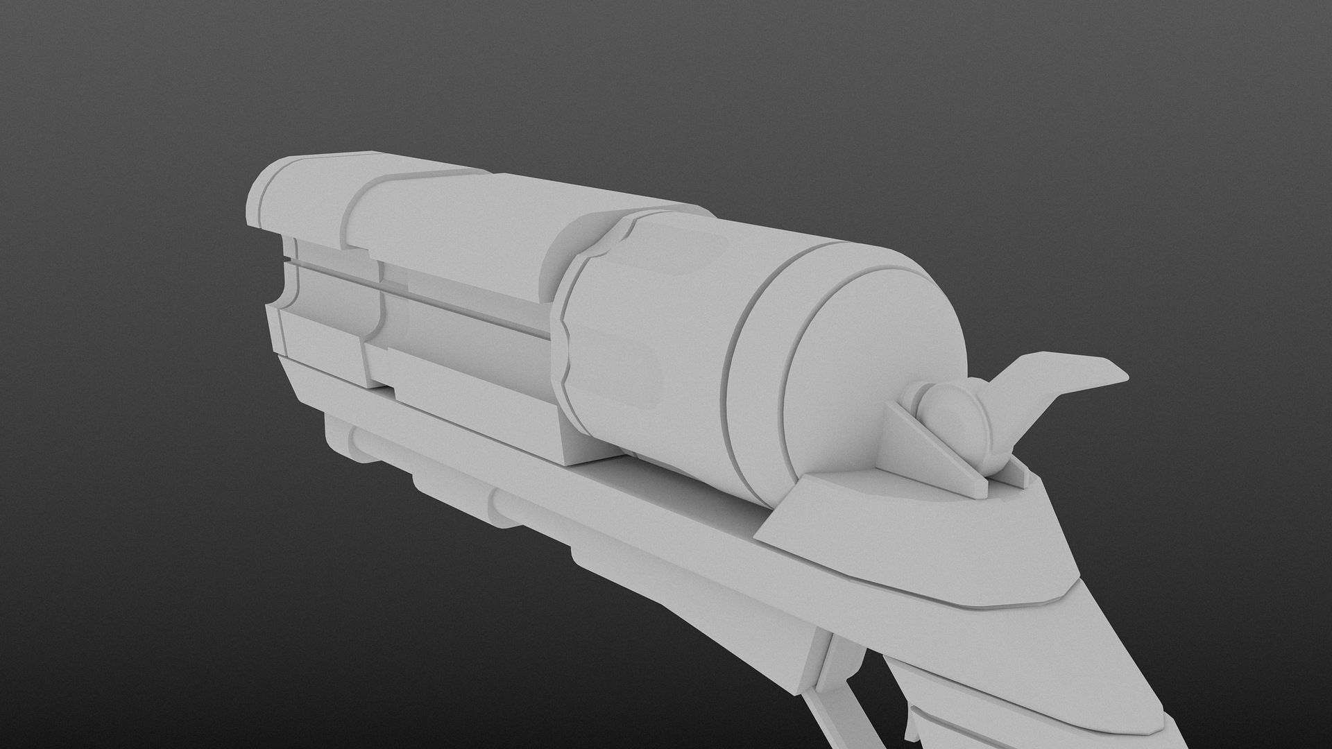 Revolver PBR Low Poly gun Low-poly 3D model_7