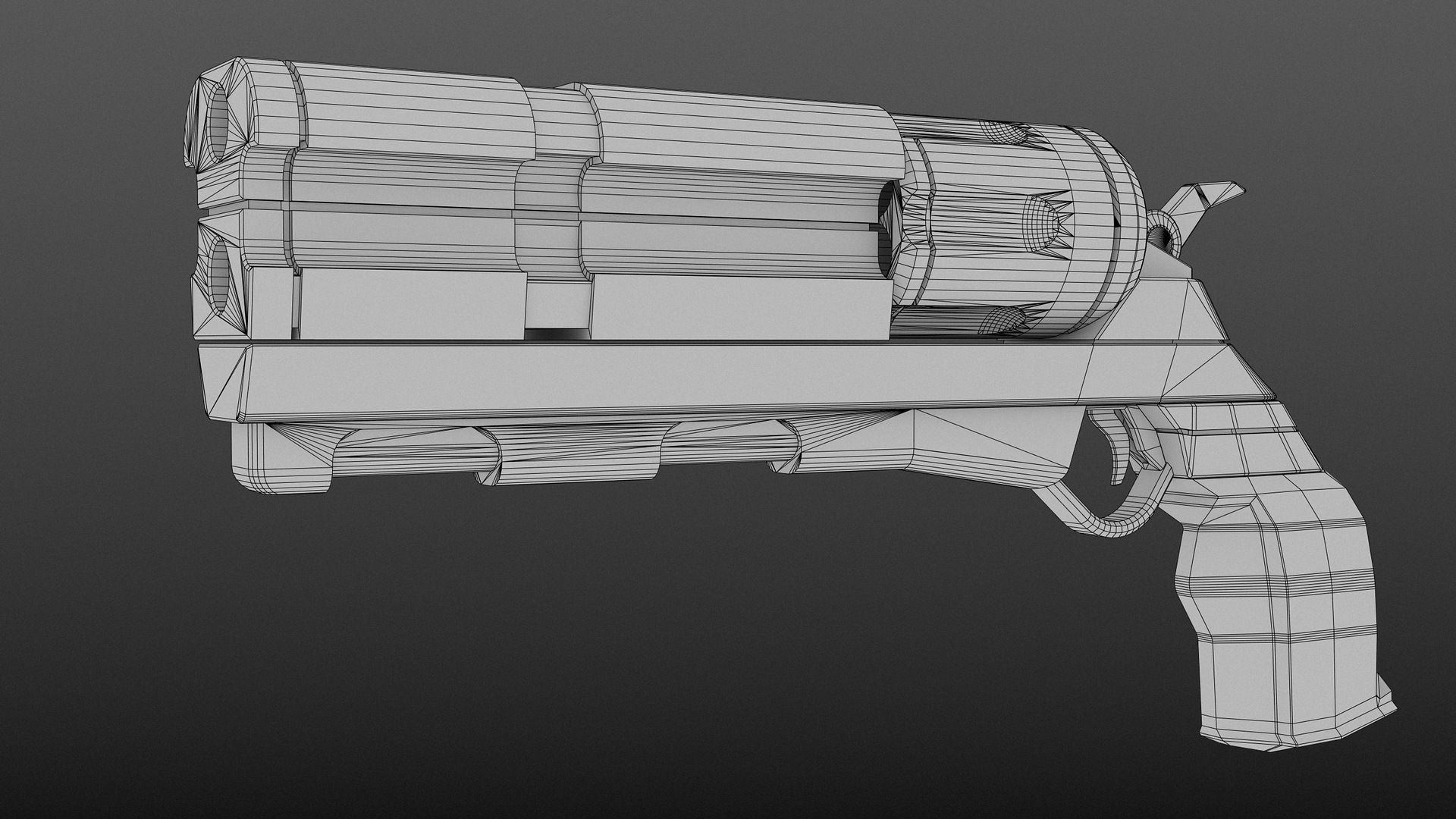 Revolver PBR Low Poly gun Low-poly 3D model_10