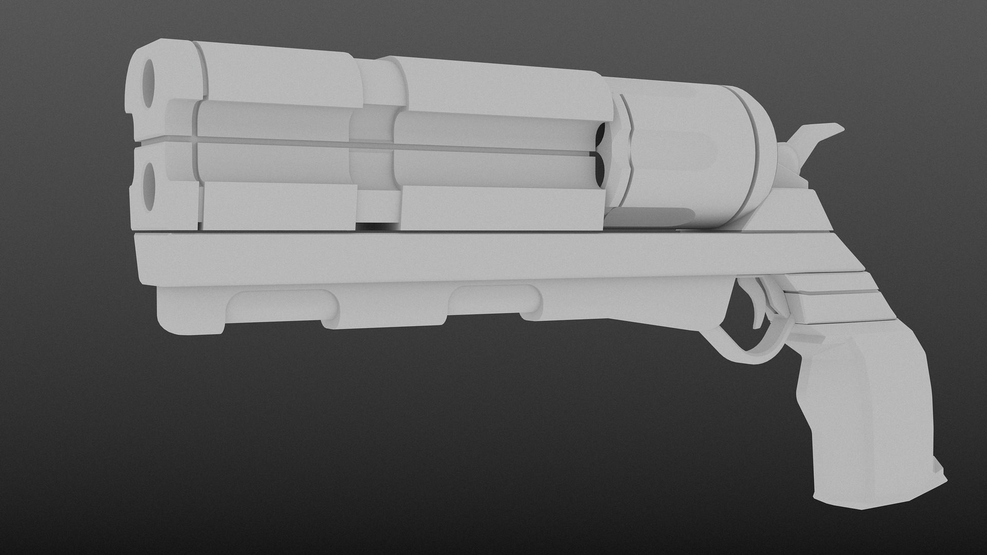 Revolver PBR Low Poly gun Low-poly 3D model_5