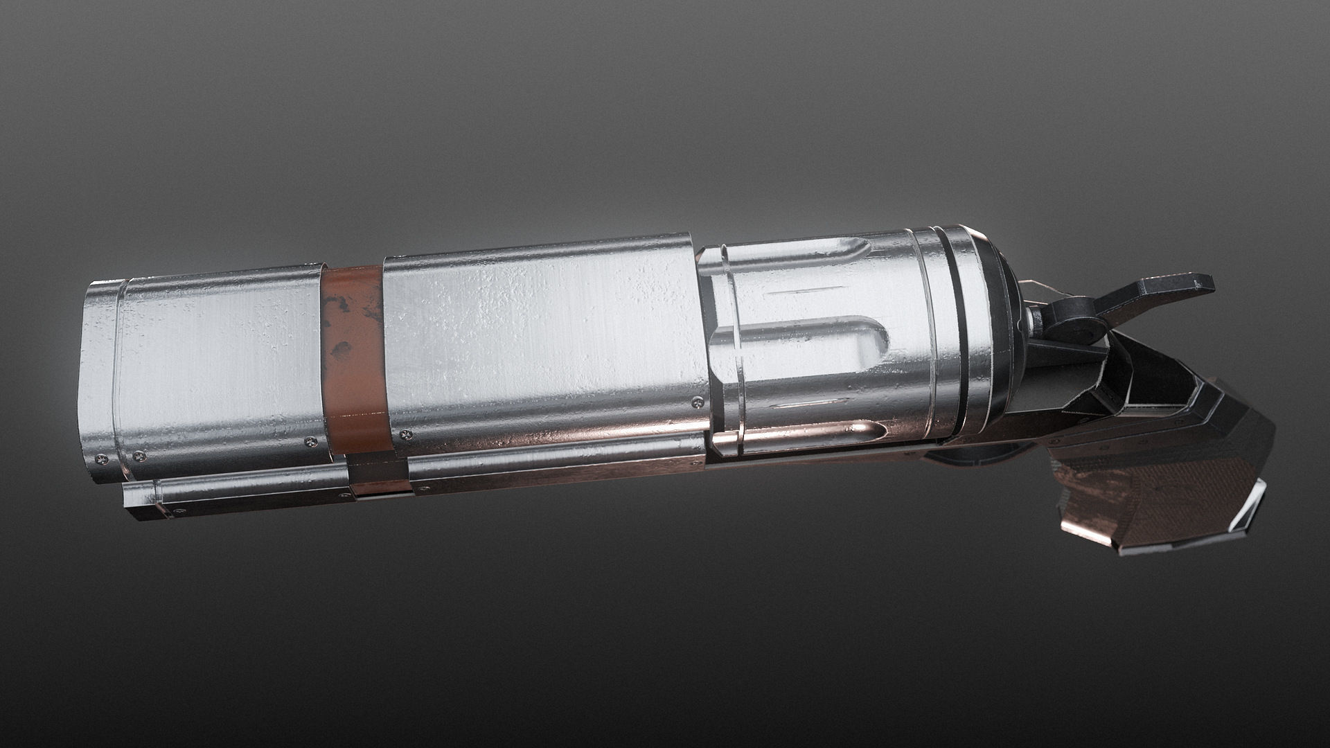 Revolver PBR Low Poly gun Low-poly 3D model_4