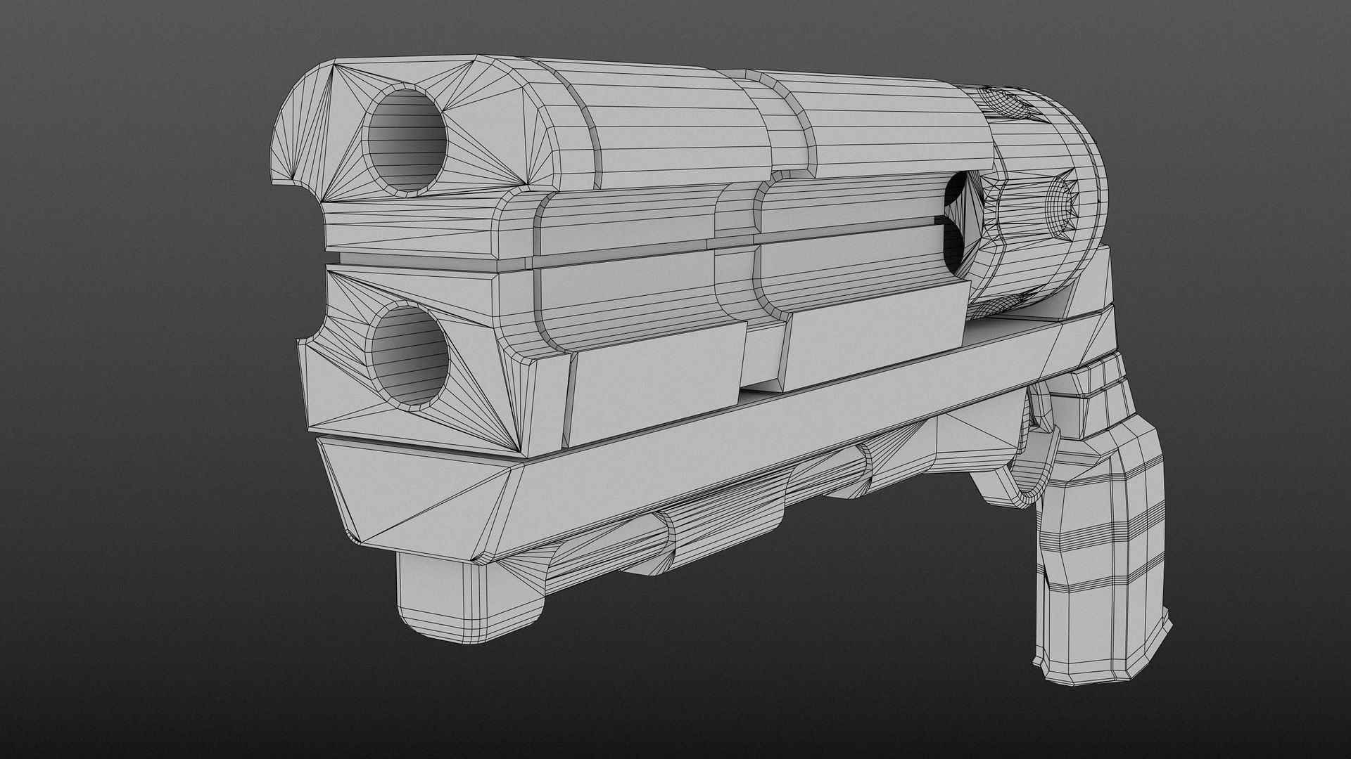 Revolver PBR Low Poly gun Low-poly 3D model_13