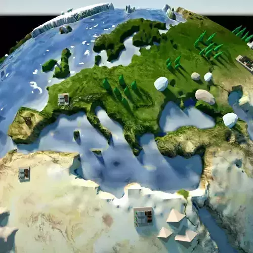 3D model earth isometric 