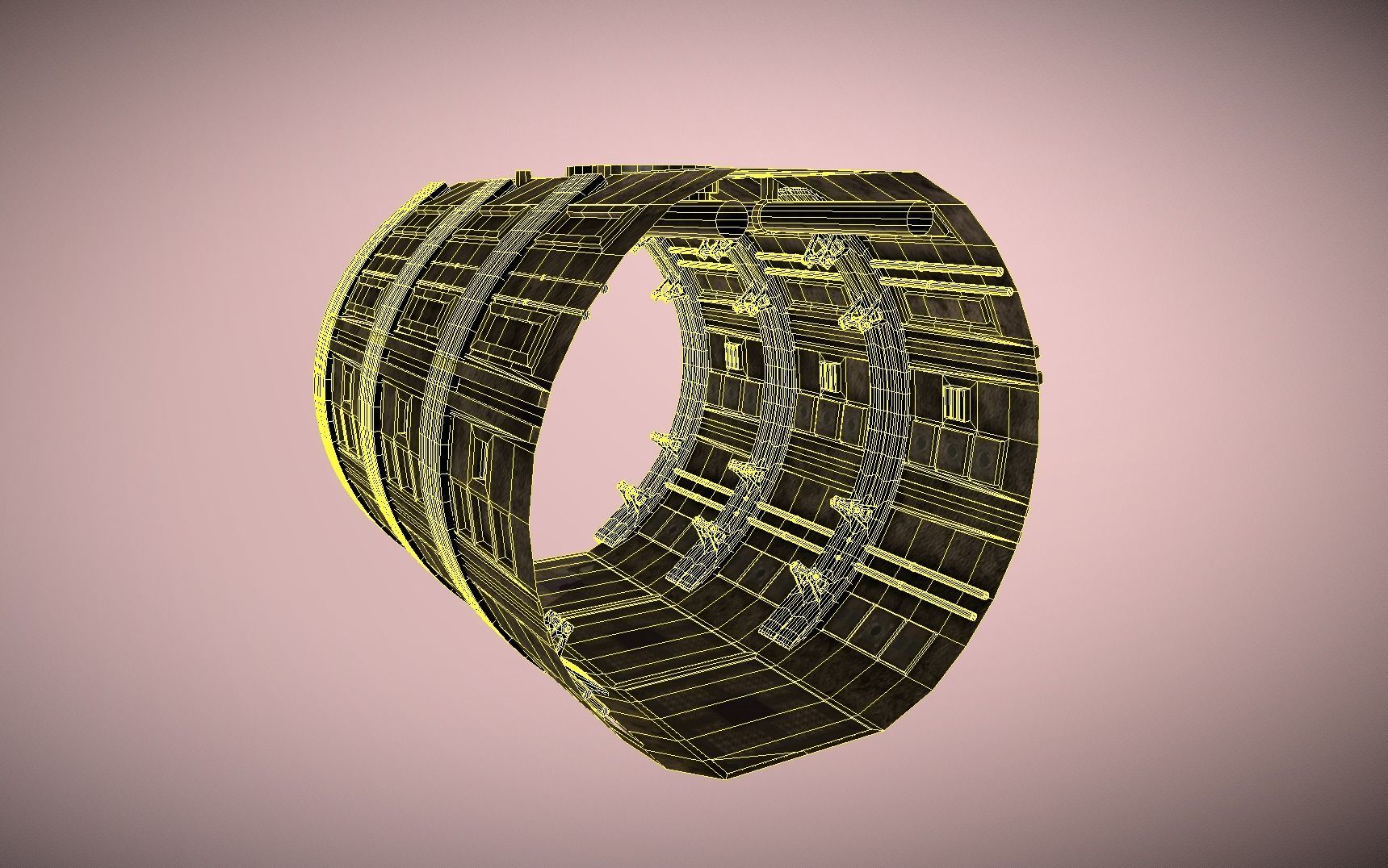 sci-fi tile-able corridor Low-poly 3D model_15