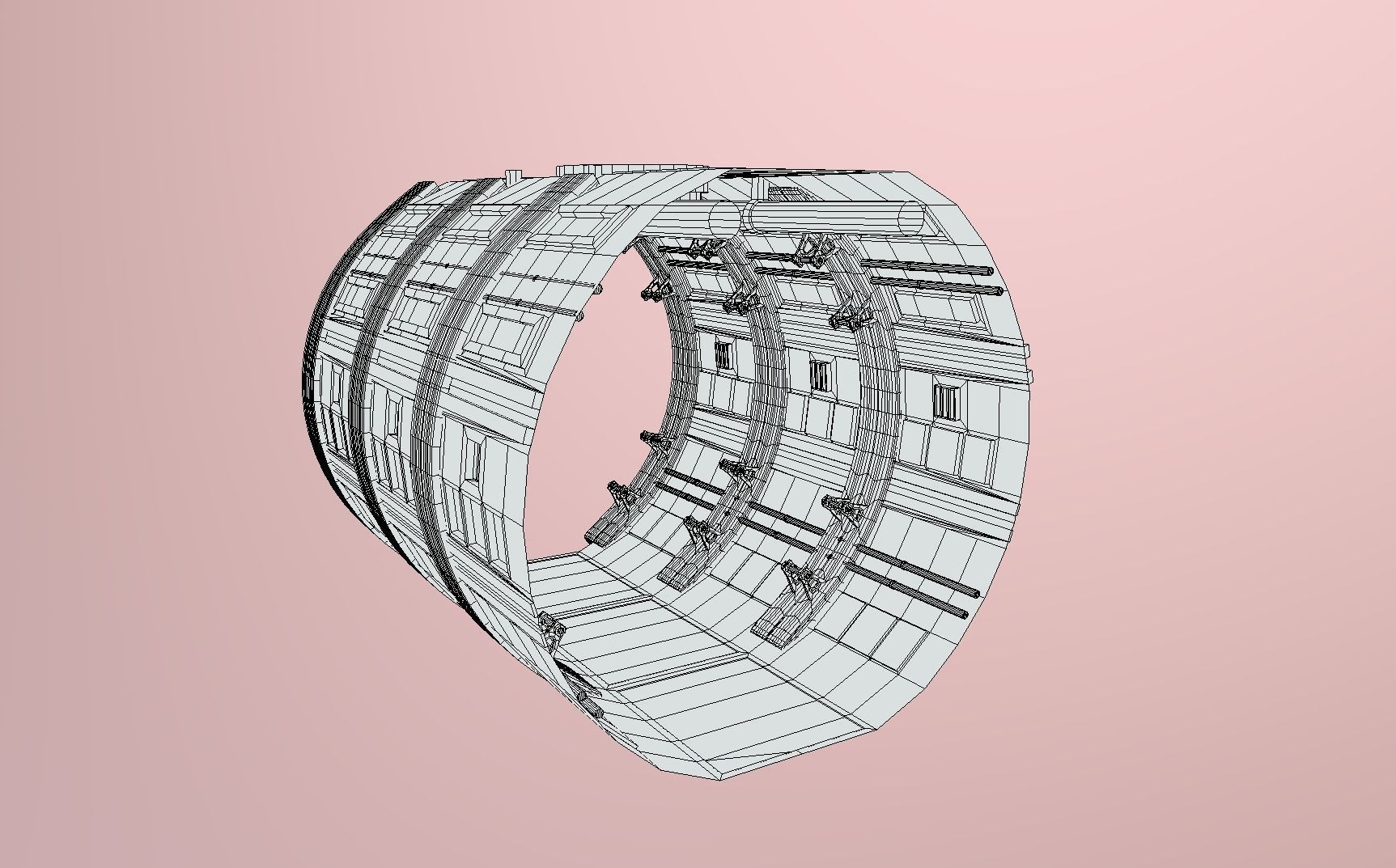 sci-fi tile-able corridor Low-poly 3D model_19
