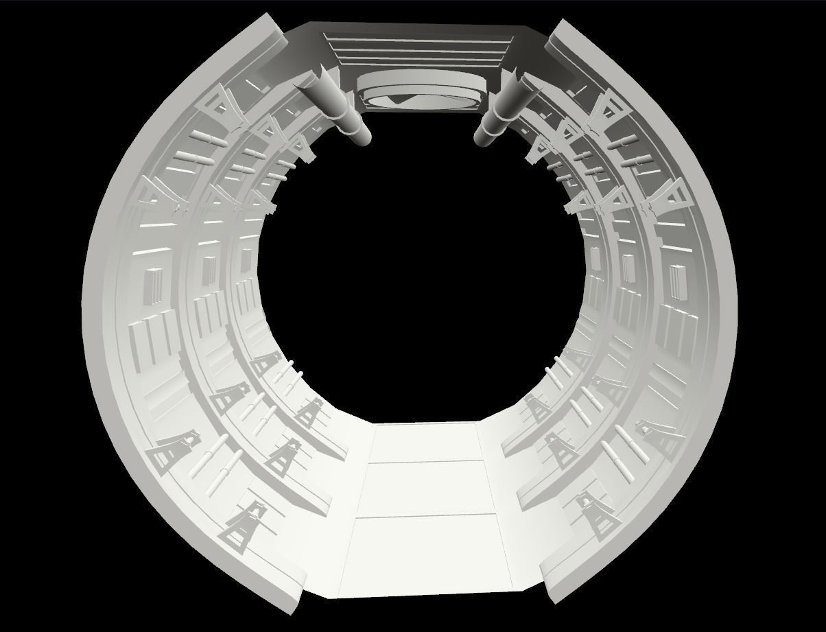 sci-fi tile-able corridor Low-poly 3D model_5