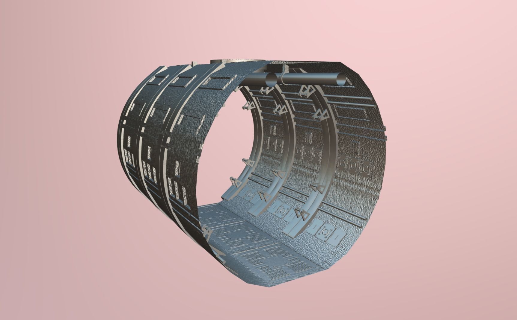 sci-fi tile-able corridor Low-poly 3D model_18