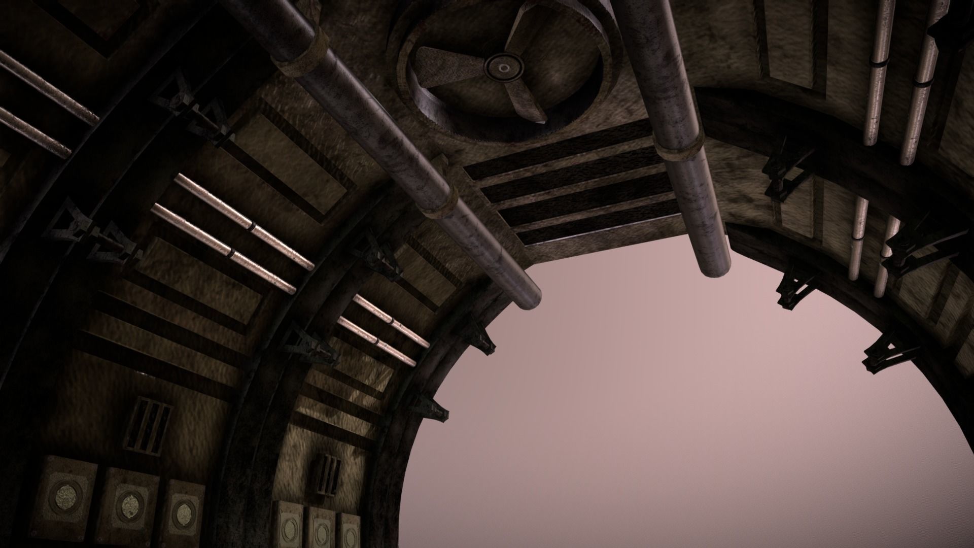 sci-fi tile-able corridor Low-poly 3D model_2