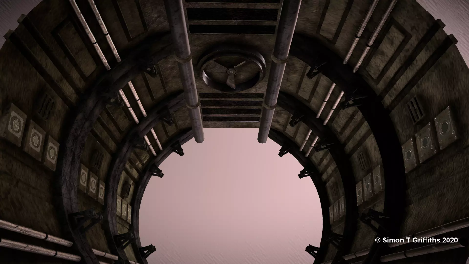 sci-fi tile-able corridor Low-poly 3D model_0