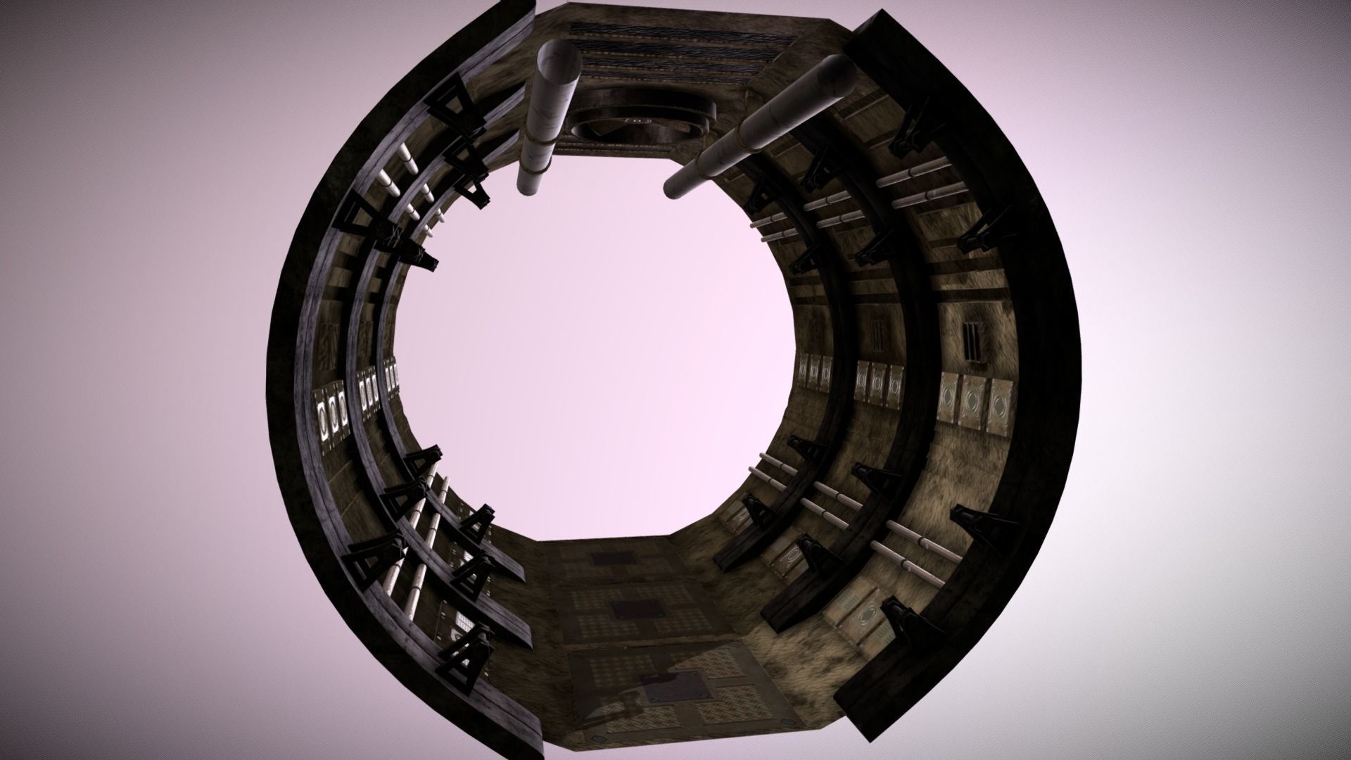 sci-fi tile-able corridor Low-poly 3D model_7