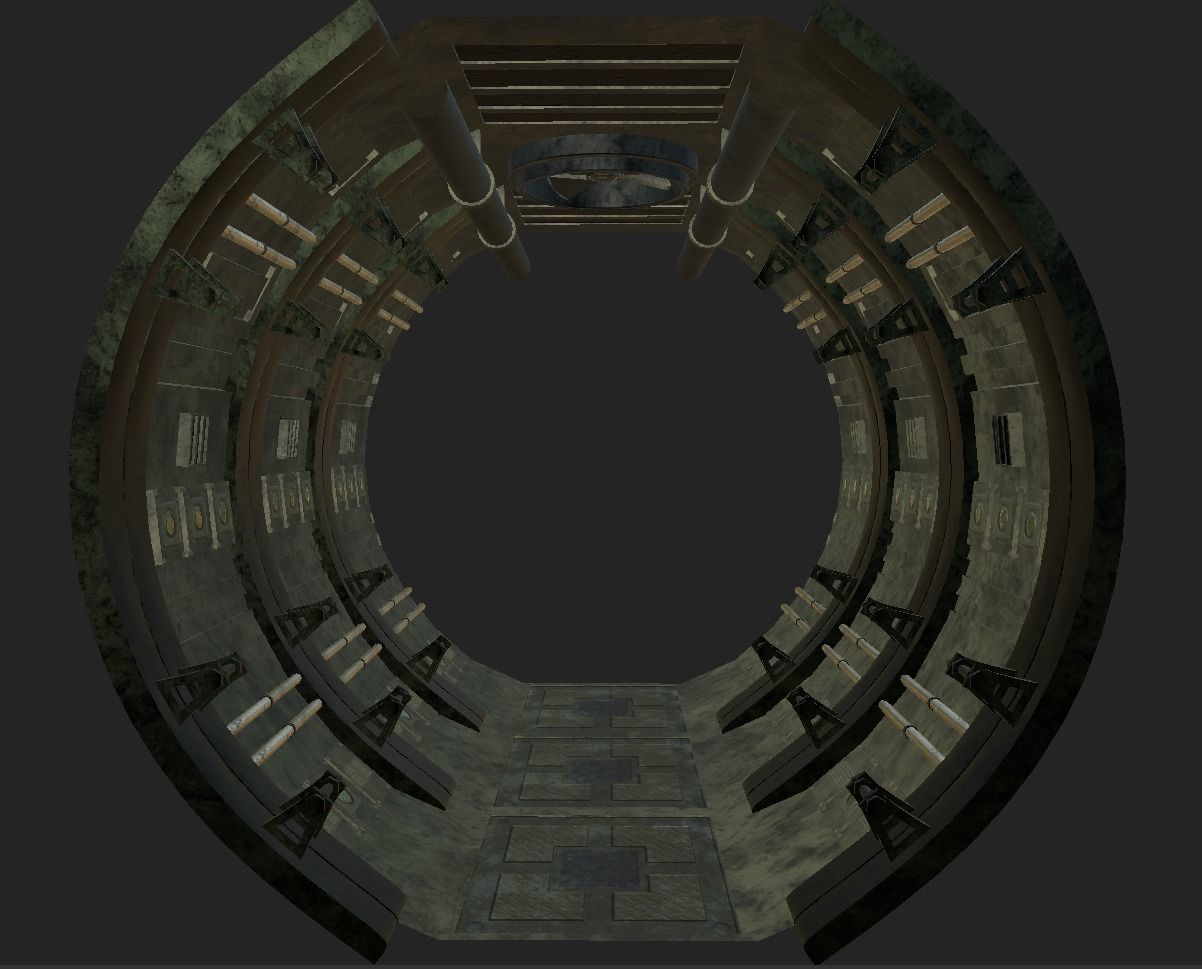 sci-fi tile-able corridor Low-poly 3D model_6