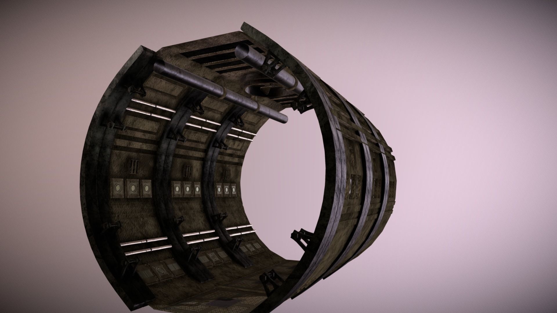 sci-fi tile-able corridor Low-poly 3D model_10