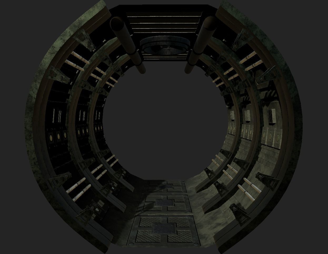sci-fi tile-able corridor Low-poly 3D model_8