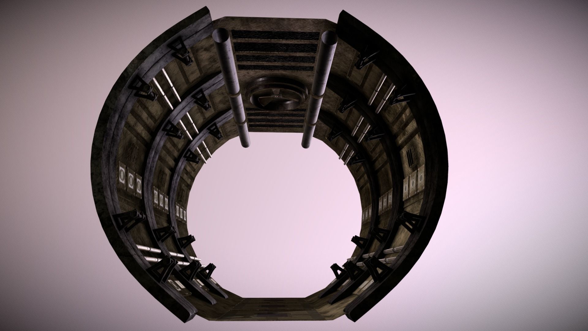 sci-fi tile-able corridor Low-poly 3D model_11