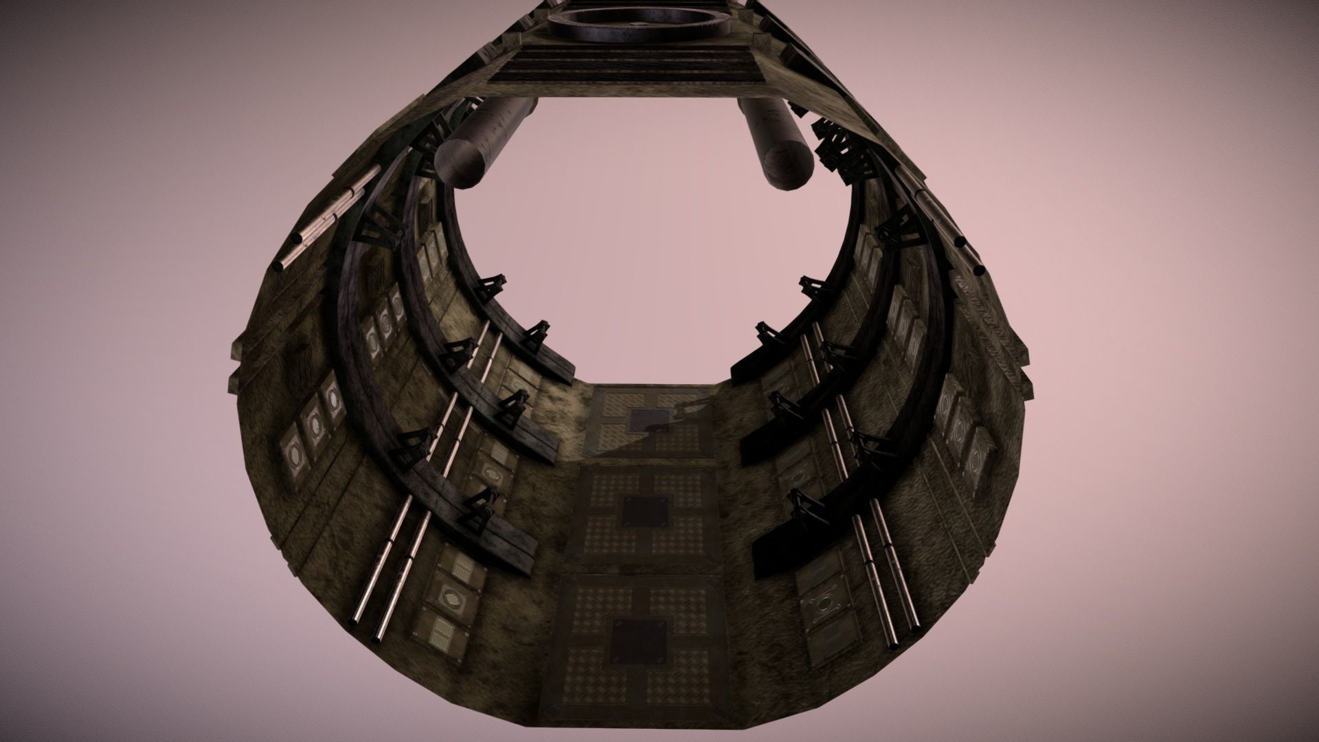 sci-fi tile-able corridor Low-poly 3D model_12