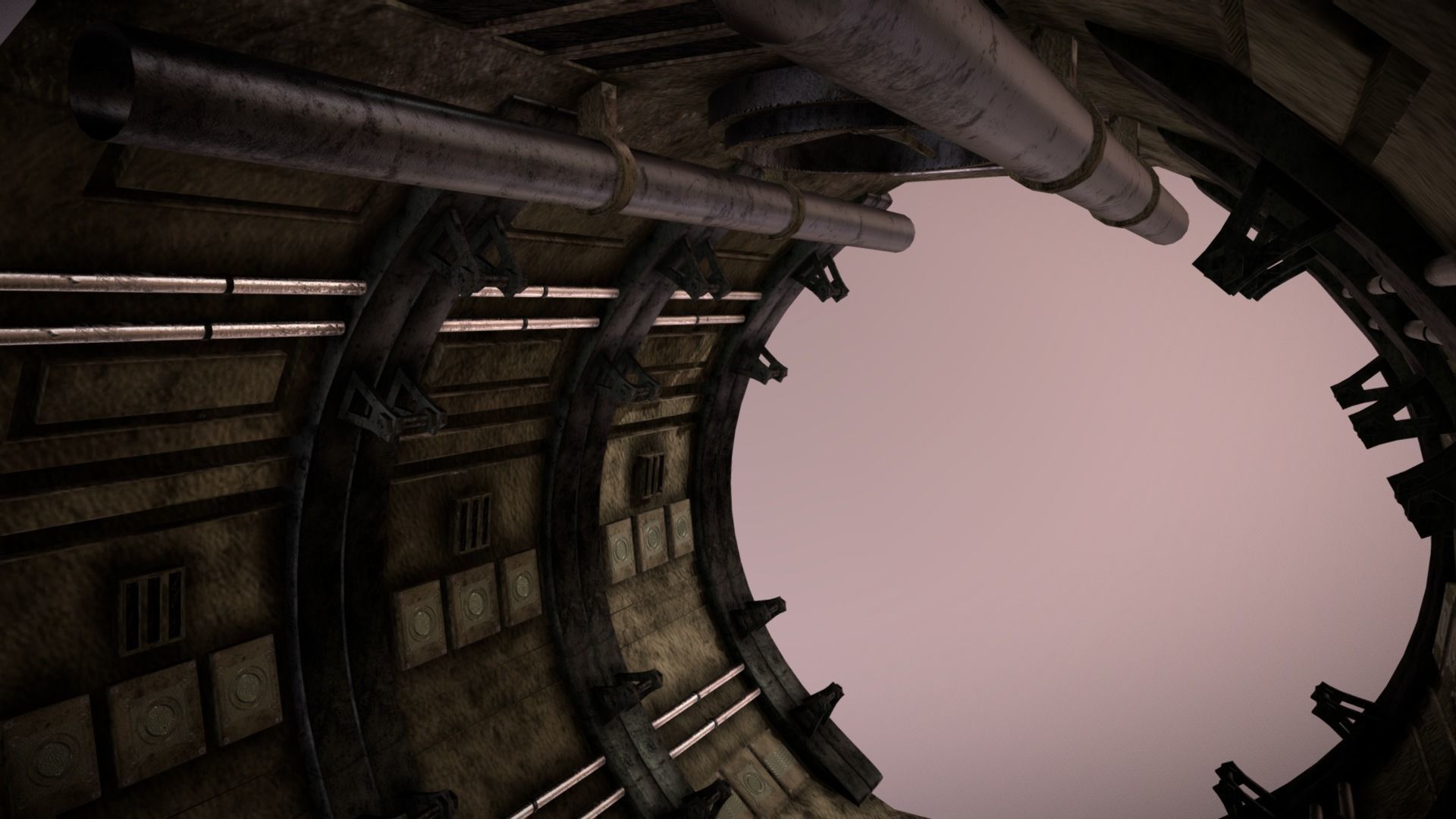 sci-fi tile-able corridor Low-poly 3D model_3