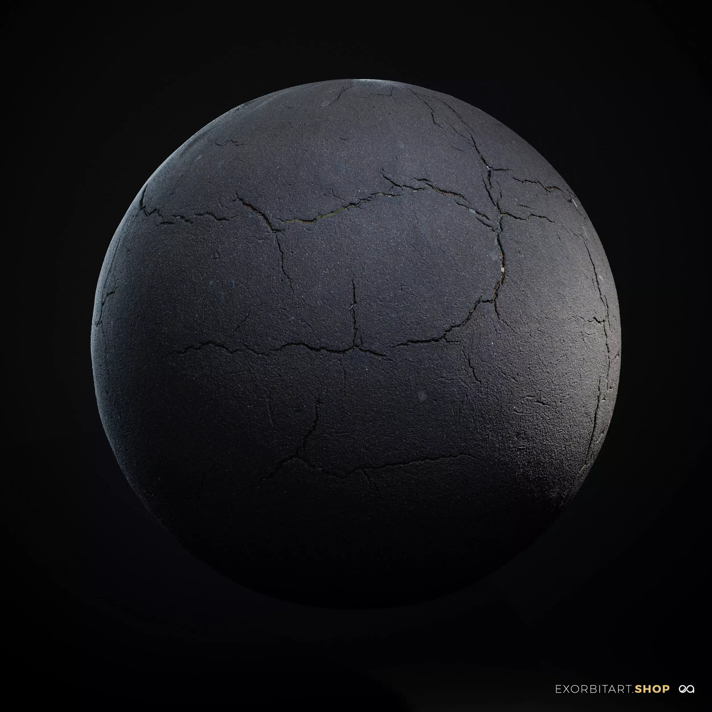 Scanned Seamless Cracked Asphalt PBR Textures Texture_0