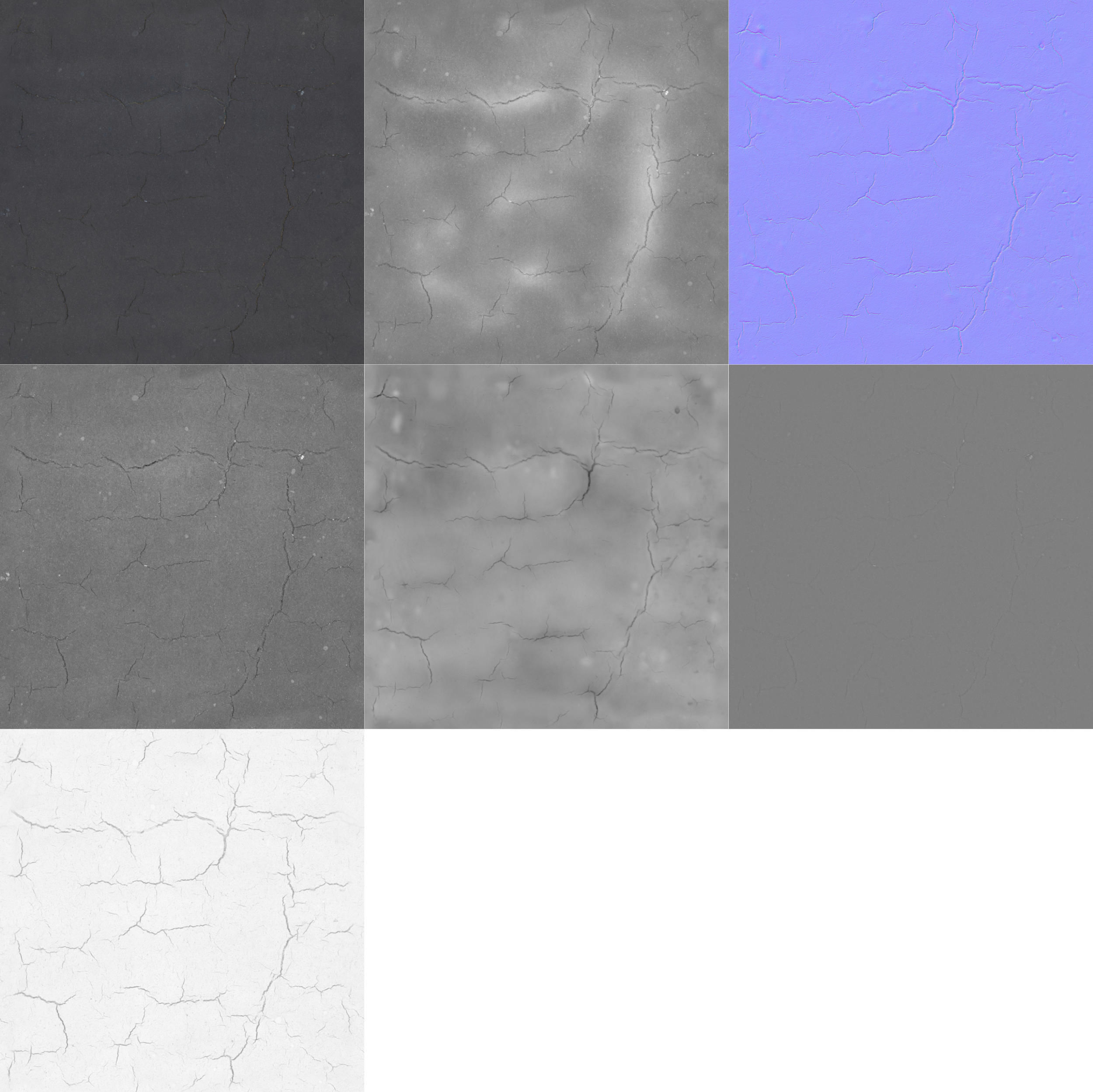 Scanned Seamless Cracked Asphalt PBR Textures Texture_4