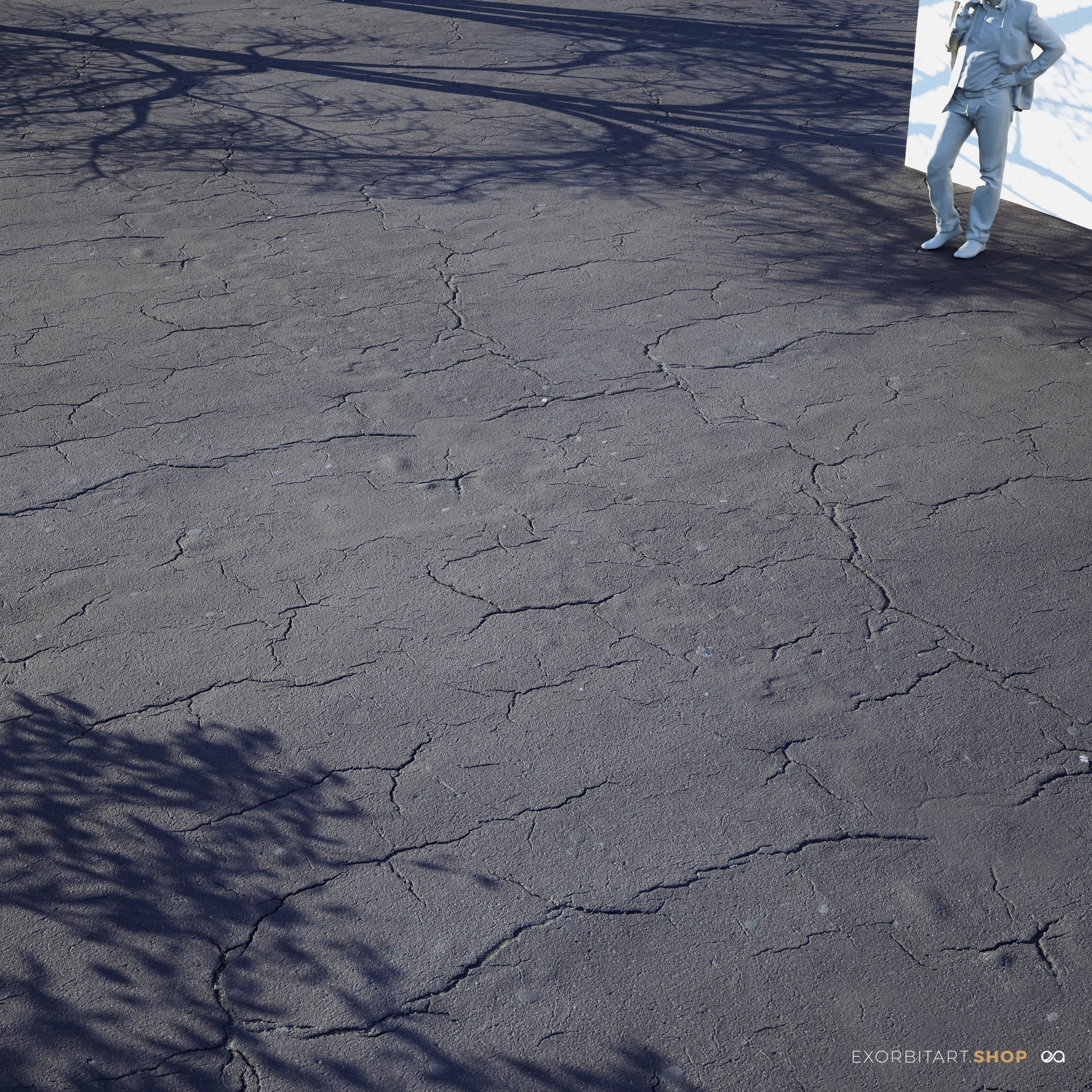 Scanned Seamless Cracked Asphalt PBR Textures Texture_5