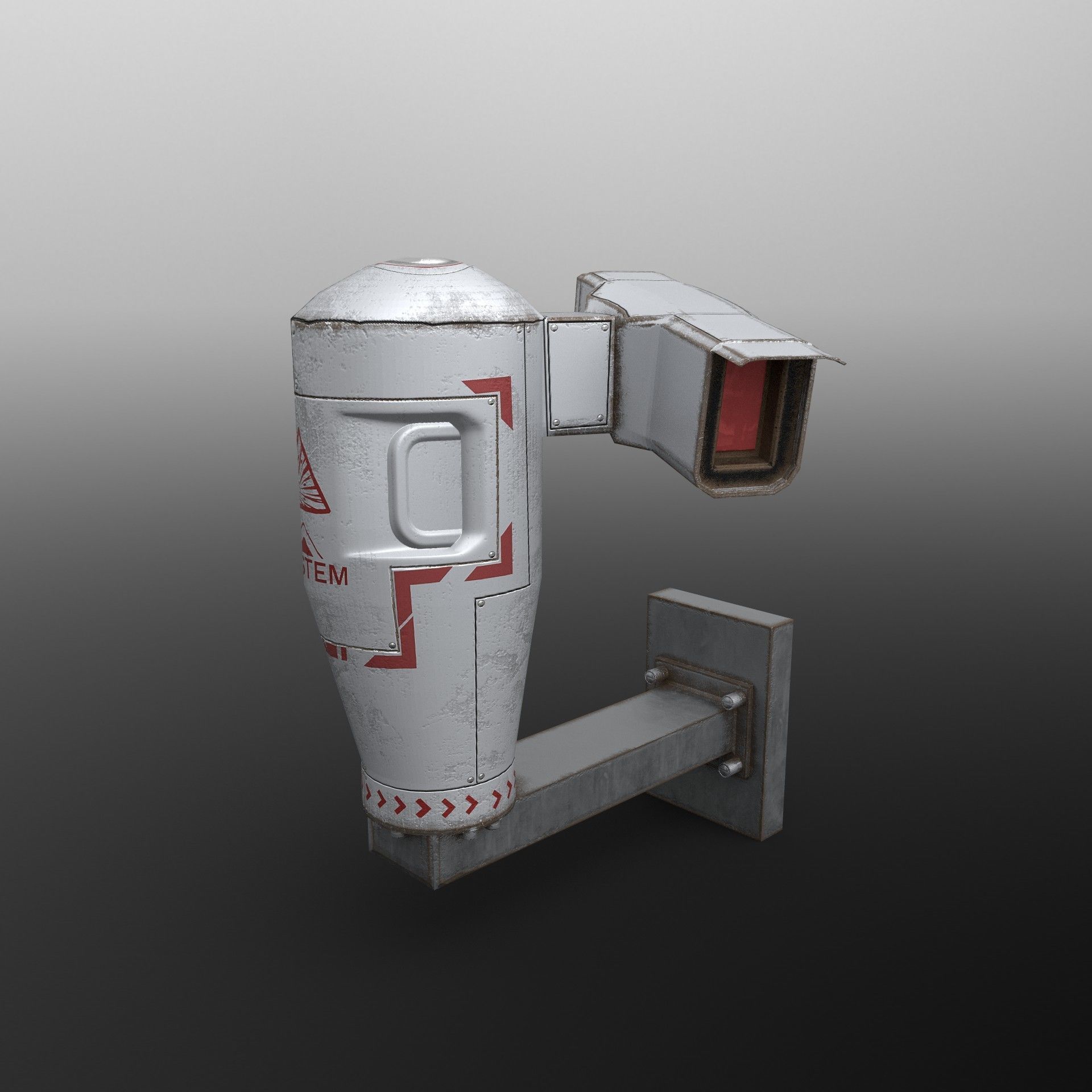 sci-fi street camera Low-poly 3D model_1