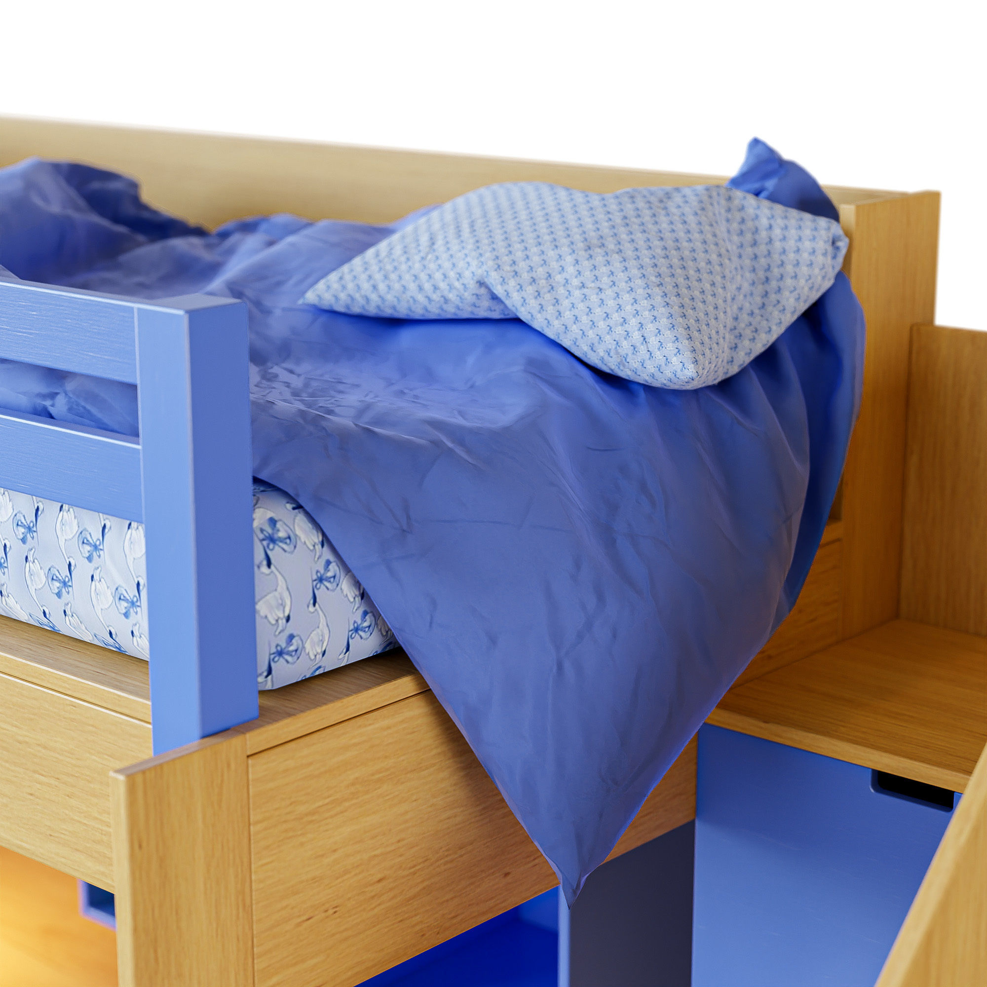 Childrens Bunk Bed Low-poly 3D model_7